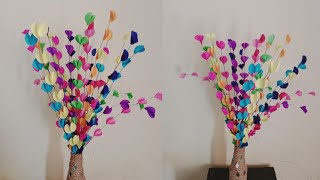 Paper with broom stick craft idea papercrafts craft howtomakesimplepaperflower [upl. by Anhpad]