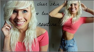 My Clear Skin amp Tan Routine For Summer [upl. by Drice295]