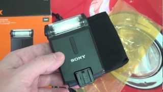 Sony HVLF20AM External Flash Unboxing [upl. by Older]