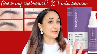 Bodywise Hair Growth ConcentrateSerum for Growing Eyebrows Fast Review and Live Results [upl. by Annasus]