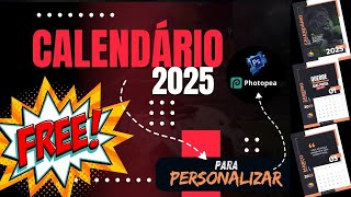 Calendário 2025 para imprimir Grátis  Editável online e Gratuito [upl. by Fabio243]