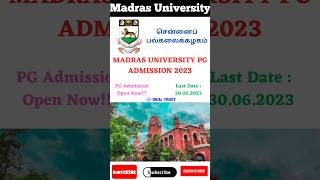 Madras University PG Admission 2023  madras university  madras university admission 2023  viral [upl. by Leahcir491]