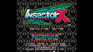 SEGA GENESIS  MEGA DRIVE  INSECTOR X SAGES CREATION  1990  149900 PTS  HARD LEVEL [upl. by Leuqcar457]