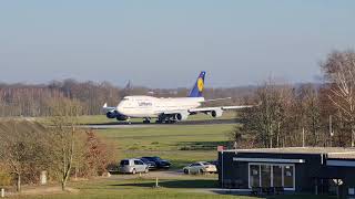 Second takeoff Boeing 747 Lufthansa Twente airport S20 Ultra [upl. by Odlawso]