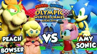 ABM Bowser amp Peach Vs Sonic amp Amy  Mario amp Sonic Sochi 2014 Olympic Games ᴴᴰ [upl. by Eimaj]