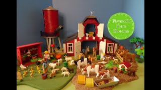 Playmobil Farm Animals Diorama  Learn Farm Animal Names [upl. by Fawcette]