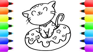 ULTRA CUTE CAT HOW TO DRAW Cutest Cat Coloring Book for Children [upl. by Okiam]