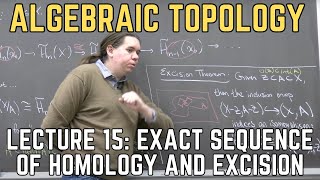 Algebraic Topology 15 Exact Sequence of Homology and Excision [upl. by Aihsital]