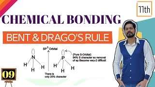 Chemical Bonding । Class 11 L9 । Bents rule । Dragos rule । Bond angles [upl. by Iharas174]