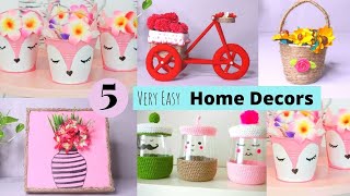 5 Home Decor Crafts Very Easy Room Decors and Organizers Crafts [upl. by Tireb349]