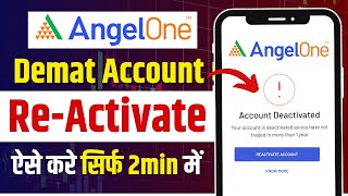 Angel One Account Reactivate  Angel One Demat Account Reactivate Kaise Kare  angelone [upl. by Yadnil183]