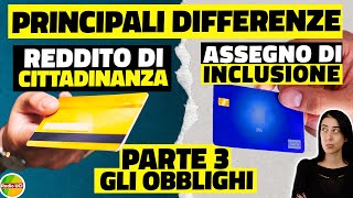 Reddito di Cittadinanza e Assegno di Inclusione principali differenze OBBLIGHI parte 3 [upl. by Skyla]