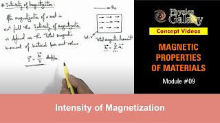 Class 12 Physics  Magnetic Properties  9 Intensity of Magnetization  For JEE amp NEET [upl. by Kcirdef]