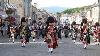 Scotland the Brave by the Massed Bands on the march after the 2019 Dufftown Highland Games in Moray [upl. by Laurie]