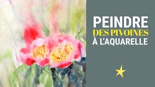 Peindre des pivoines quotAma no sodequot à laquarelle  MOYEN [upl. by Kunz796]