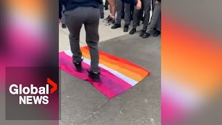 Pride flag controversy Student walkout turns hostile at Catholic high school in Ontario [upl. by Perusse152]