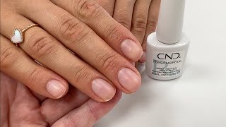 Treating peeling nails with CND Rescue RXx keratin treatment pro nail technician explains [upl. by Massingill]