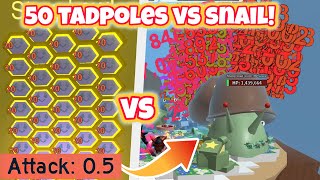 50 Tadpole Bees VS Stump Snail Bee Swarm Simulator [upl. by Shreve]