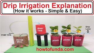 drip irrigation working model explanation in english  simple and easy way  howtofunda [upl. by Neffets]