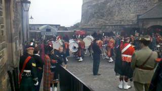 Edinburgh Tattoo pipes and drums behind the scenes [upl. by Sirovart553]