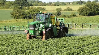 John Deere 5430i selfpropelled spraying potatoes  from A Year Farming with Deere DVD series [upl. by Ayinat]