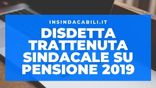 Revoca delega sindacale sulla pensione 2019 nuovo modulo online [upl. by Stichter49]