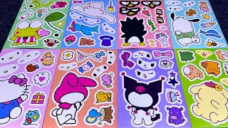 paperdiy👑Decorate With Sanrio Sticker Book kitty Shnamolol pompompurin 산리오 스티커 모음 asmr [upl. by Adnalro577]