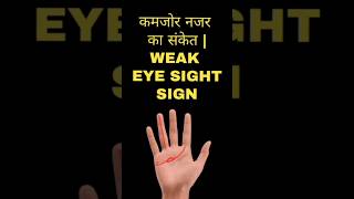 कमजोर नजर का संकेत  Weak Eye Sight Sign palmistry palmist hasthrekha fortuneteller astrology [upl. by Sajovich492]