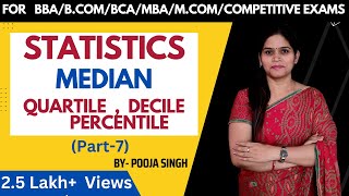 Median  Quartile  Business Statistics  Measure Of Central Tendency  Meaning  Numerical  BCom [upl. by Nedearb582]