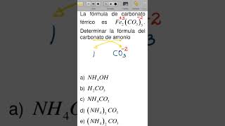 química La fórmula del carbonato férrico es Fe2CO33 Determina la fórmula del carbonato de amonio [upl. by Skill]