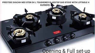 Prestige Svachh with liftable 4 burners opening full setup and review video prestige gasstove [upl. by Forras]