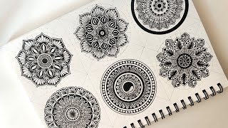 6 beautiful and easy mandala art for beginners  Complete Guide on mandala drawing Techniques [upl. by Berne602]