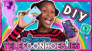 DIY TELEFOONHOESJES MAKEN met KYMORA [upl. by Levina]