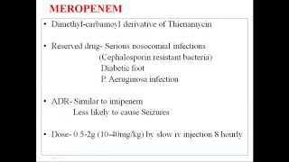 Carbapenems Imipenem Meropenem [upl. by Mailand]