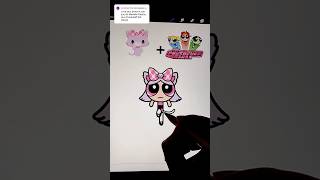 Mewkledreamy as a Powerpuff girl 💜 sanrio cute drawing kawaii anime digitalart hellokitty [upl. by Zosema]