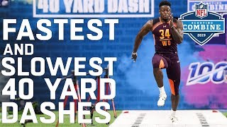 Fastest amp Slowest 40Yard Dashes  2019 NFL Scouting Combine Highlights [upl. by Merkley]