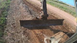 350EXCAVATOR PREPARING SITE FOR NEW FENCE [upl. by Bianka]