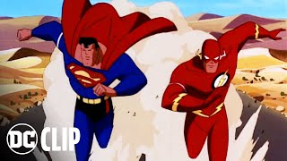 Superman Races The Flash Clip  Superman The Animated Series  DC [upl. by Ahsilram]