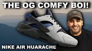 COMFORT FIRST Nike Air Huarache Shadow Black Midnight Navy  Unbox On Feet Detailed Review [upl. by Vedetta]