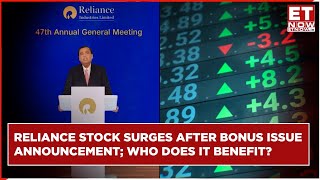 RIL AGM 2024 Reliance Shareholders To Get 11 Bonus Your Money Will Double  Reliance Stock Surge [upl. by Nosecyrb]