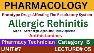 Drugs Used To Treat Allergic Rhinitis  Pharmacology  Pharmacy Technician [upl. by Toshiko]