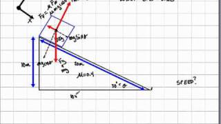 Physics Finding the Speed at the Bottom of an Incline [upl. by Aleakcim]