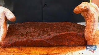 Injecting Brisket  BBQ Pitmasters [upl. by Gnanmas]