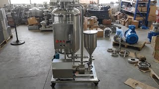 High shear inline mixer inline homogeneizer pump with feeding hopper and tank [upl. by Sera]