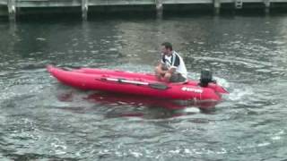 15 KaBoat with 26 HP Neptune Outboard Motor Not as fast as a Jet Ski but faster then rowing [upl. by Letta772]