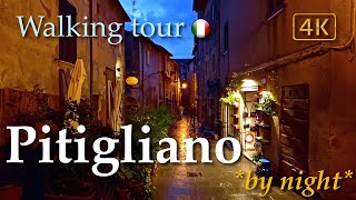 Pitigliano by night Tuscany Italy【Walking Tour】4K [upl. by Conard522]