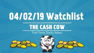 Penny Stock Watch List 04022019 [upl. by Martainn]