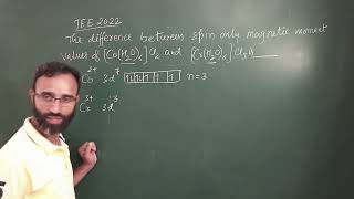 Coordination comp JEE 2022  DIFF BN SPIN ONLY MAGNETIC MOMENT CoH2O6Cl2 amp CrH2O6Cl3 [upl. by Adams]