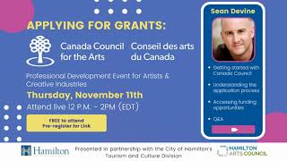 APPLYING FOR GRANTS Canada Council for the Arts [upl. by Darra]