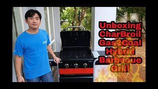 Unboxing CharBroil Gas2Coal Hybrid BBQ Grill [upl. by Leksehcey940]